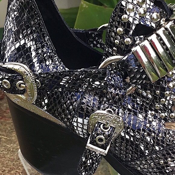 Jeffrey Campbell Black Calhoun Silver Studded Western Booties - Picture 7 of 16